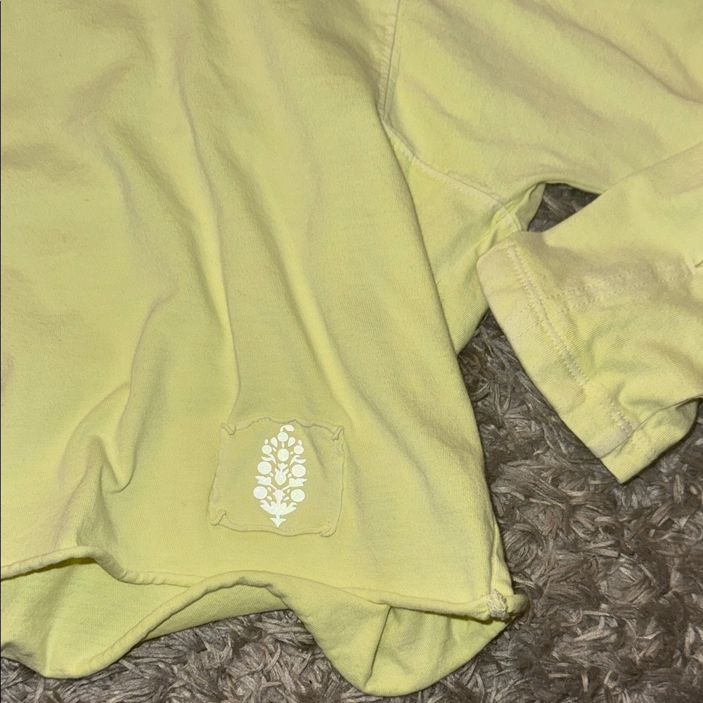 FP Movement by Free People Pale Yellow Cropped Long-Sleeve Tee - Picture 3 of 4